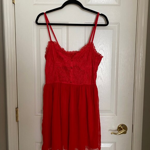 bright red sleeveless mini dress - Picture 2 of 4